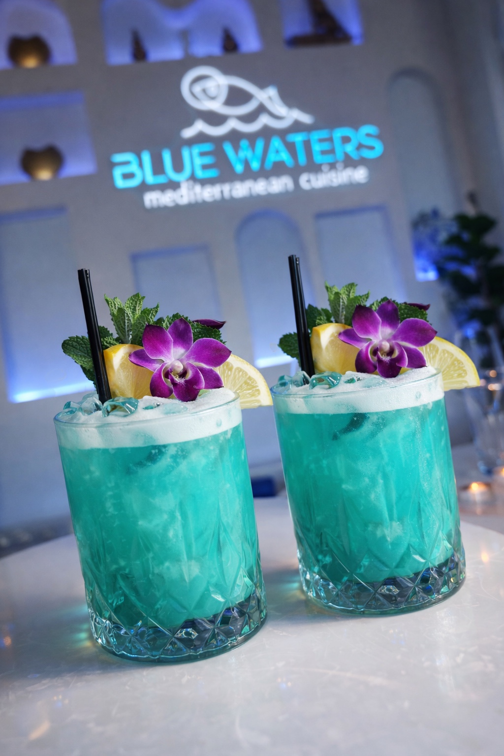 Blue Waters signature blue cocktails