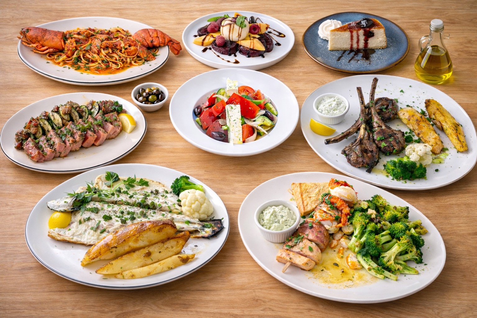 Mediterranean catering spread