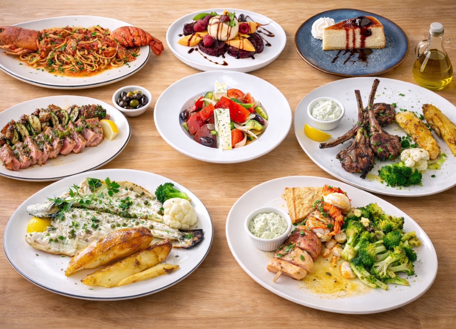 Blue Waters Mediterranean dinner selection